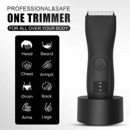 Men's IPX7 Ball Trimmer,Waterproof, Lighted, Ceramic Blade. Grooms Pubic, Body & Groin. USB-C, No Nicks. Gift for Him/Dad.