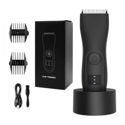Men's IPX7 Ball Trimmer,Waterproof, Lighted, Ceramic Blade. Grooms Pubic, Body & Groin. USB-C, No Nicks. Gift for Him/Dad.