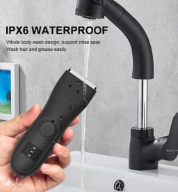 Men's IPX7 Ball Trimmer,Waterproof, Lighted, Ceramic Blade. Grooms Pubic, Body & Groin. USB-C, No Nicks. Gift for Him/Dad.