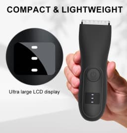 Men's IPX7 Ball Trimmer,Waterproof, Lighted, Ceramic Blade. Grooms Pubic, Body & Groin. USB-C, No Nicks. Gift for Him/Dad.