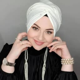Plain Instant Turban Hat Solid Inner Hijabs Caps Women Pearl Decoration Head Wrap Headband