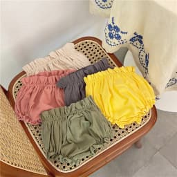Baby Girls Bloomer Toddler Cotton Linen Shorts Frill Diaper Cover 0-2 Years