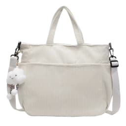 New Corduroy Tote Bag with Zipper Closure, Chic Daily Commuter Handbag Shoulder Crossbody Bag, Ideal for Shopping & Everyday Use