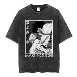 Anime Hajime No Ippo Washed Vintage T-shirt Kamogawa Boxing Gym Harajuku T-shirts Makunouchi Takamura KGB Loose Cotton T Shirt