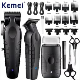 Kemei Professional Hair Clipper Kit Electric Shaver Male Hair Cutting Machine Machine Hair Clipper Kit for Men Electric Trimmer