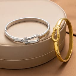 New horseshoe buckle glossy couple bracelet stainless steel gold-plated 18K non-fading, suitable for jewelry gifts