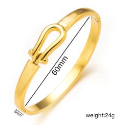 New horseshoe buckle glossy couple bracelet stainless steel gold-plated 18K non-fading, suitable for jewelry gifts