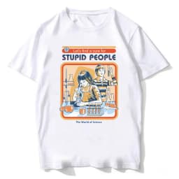 A Cure for Stupid People Clothing Male Breathable Tshirt Loose T-Shirts Harajuku Casual Short Sleeve Couple TEE