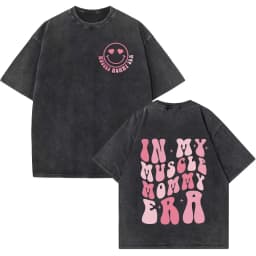 Funny Muscle Gym Retro Washed T-shirt Men's and Women's Fashion Short Sleeve T-shirt Casual Large Size T-shirt