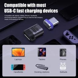 USB C Magnetic Adapter USB3.0 Type C Connector PD 240W Charge 480Mbps Data Transfer Convert for USB C Device iPhone Samsung