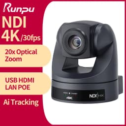 Runpu 4K/30fps Conference Camera PTZ Video 20X Zoom Ai Tracking Ptz NDI Camera USB HDMI LAN POE For Educate Live Business Meetin