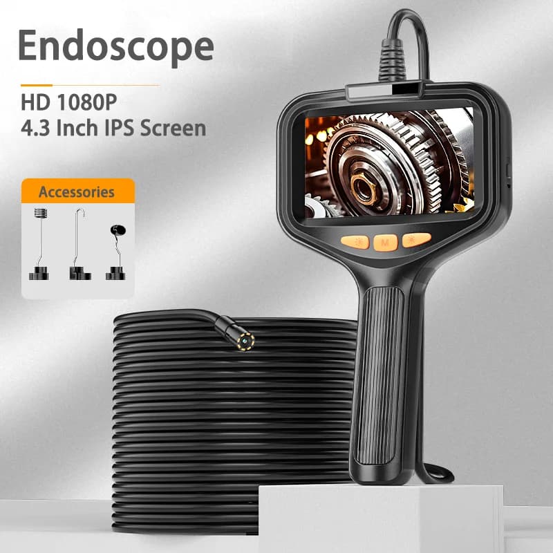 4.3" IPS Handheld Endoscope With Camera Industrial Borescope Waterproof Camera Split Design For Car Plumbing Engine