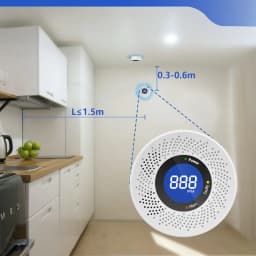 Smart Carbon Monoxide Detector with Large LCD Display Replaceable Battery Operated Household CO Detector Alarm for Home Kitchen