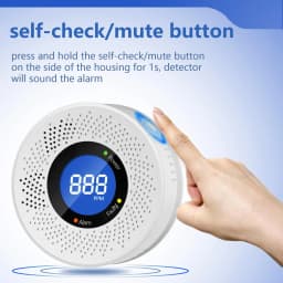 Smart Carbon Monoxide Detector with Large LCD Display Replaceable Battery Operated Household CO Detector Alarm for Home Kitchen