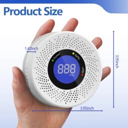Smart Carbon Monoxide Detector with Large LCD Display Replaceable Battery Operated Household CO Detector Alarm for Home Kitchen