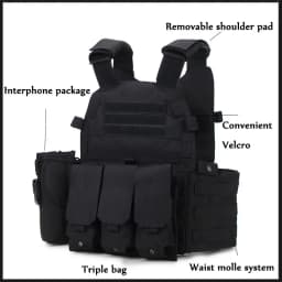 kaevixdio 6094 Outdoor Tactical CS Game Body Armor Hunting Nylon Pouch Molle Plate Carrier Airsoft Accessories Gear Combat Vest