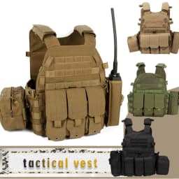 kaevixdio 6094 Outdoor Tactical CS Game Body Armor Hunting Nylon Pouch Molle Plate Carrier Airsoft Accessories Gear Combat Vest