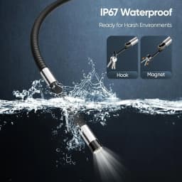 Two-Way Articulating Borescope Camera with Light: 3.9mm/6mm Industrial Endoscope Inspection Camera with Automotive Inspection