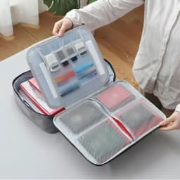 Multifunctional 2-Layer Waterproof Document Storage Bag with Password Lock Large Capacity File Organizer for Business Travel