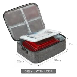 Multifunctional 2-Layer Waterproof Document Storage Bag with Password Lock Large Capacity File Organizer for Business Travel
