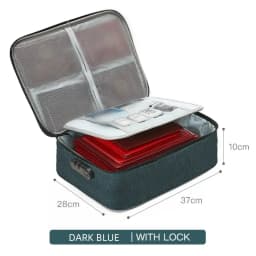 Multifunctional 2-Layer Waterproof Document Storage Bag with Password Lock Large Capacity File Organizer for Business Travel