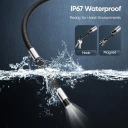 Two-Way Articulating Borescope Camera with Light: 3.9mm/6mm Industrial Endoscope Inspection Camera with Articulated Prob