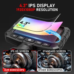 Two-Way Articulating Borescope Camera with Light: 3.9mm/6mm Industrial Endoscope Inspection Camera with Articulated Prob