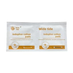 Disposable Povidone Iodine Cotton Pads - Bulk Pack Home & Travel Use Disinfection & Debridement Sterile Cleaning Wipes