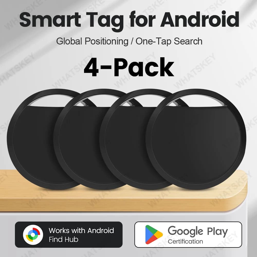 4-Pack Bluetooth Android GPS Tracker for Tag Work With Google Find My App Key Bike Pets Smart Tag for Xiaomi Samsung OnePlus