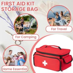 Portable Double‑Layer First Aid Bag Empty Large Capacity Medical Storage Bag Travel Home Outdoor Emergency Medicine Organizer