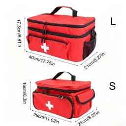 Portable Double‑Layer First Aid Bag Empty Large Capacity Medical Storage Bag Travel Home Outdoor Emergency Medicine Organizer
