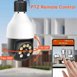 Tuya E27 Light Bulb 5G WiFi Camera Outdoor 2K 5MP PTZ IP Security Camera Human Tracking Color Night Vision Wireless Surveillance