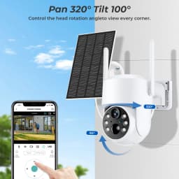 HD 8MP Wireless Solar Camera Outdoor WiFi PTZ IP Camera Built-in Battery Video Surveillance Camera Long Time Standby iCsee APP