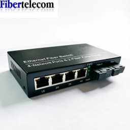 Gigabit Ethernet Switch Fiber Optical Media Converter 4 RJ45 2 10/100/1000M UTP 2F4E Port
