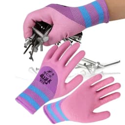 Latex Working Gloves Tool 15 Needles Pink Rubber Coated Glove Breathable Flexible Protective Mittens Female