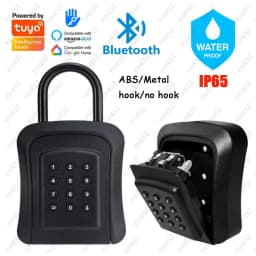 TTlock/Tuya Smart Key Storage Lock Box IPX5 Waterproof Dynamic Password Key Safes Alloy BOX Bluetooth Remote Control Safe Box