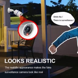 1PC Dummy Fake Camera Simulated Surveillance Security CCTV Dome Camera With One LED Light For Indoor Outdoor Home Store