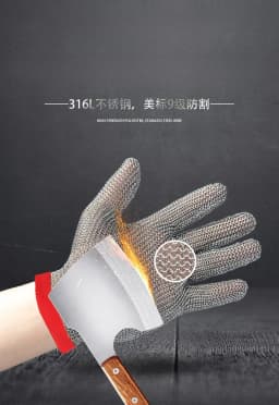 5 Level Anti-cutting Work Gloves Stainless Steel Wire Safety Gloves Safety Stab Resistant Work Gloves Cut Metal