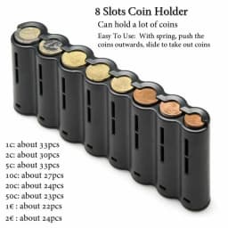 Multi Pocket Driver Waiter's Purse Waist Wallet 8 Slots Euro Coin Dispenser Coin Holder Sorter Collector Fanny Pack Cash Receipt