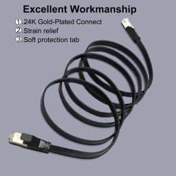 Cat8 Ethernet Cable Flat Lan Cable High Speed RJ45 40Gbps 2000Mhz For Home Networking Router Modem Computer,PC,Ps4, TV ,Laptops
