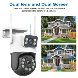 4K 8MP WiFi Surveillance Camera, Dual Lens, 4X Digital Zoom, AI Human Detect, ONVIF, Outdoor Security PTZ IP Cameras