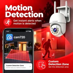 Lenovo 3K 5MP HD Smart Wifi PTZ Camera Outdoor 5X Zoom IP66 Waterproof Auto Tracking CCTV IP Camera Security Video Surveillance