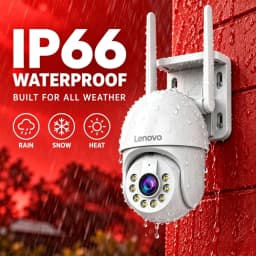 Lenovo 3K 5MP HD Smart Wifi PTZ Camera Outdoor 5X Zoom IP66 Waterproof Auto Tracking CCTV IP Camera Security Video Surveillance