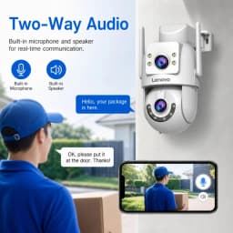 Lenovo 10MP HD Wifi PTZ Camera Outdoor 5MP Dual Lens Dual Screen Auto Tracking Security IP Camera CCTV Audio Video Surveillance