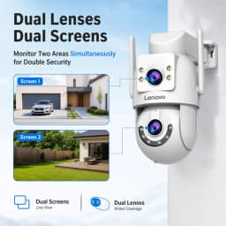 Lenovo 10MP HD Wifi PTZ Camera Outdoor 5MP Dual Lens Dual Screen Auto Tracking Security IP Camera CCTV Audio Video Surveillance