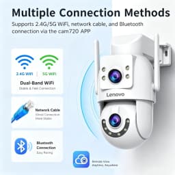 Lenovo 10MP HD Wifi PTZ Camera Outdoor 5MP Dual Lens Dual Screen Auto Tracking Security IP Camera CCTV Audio Video Surveillance