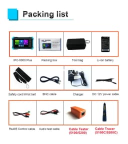 IPC-5200C Plus IP Camera Tester 5.4 inch IPS Touch Screen Monitor CCTV Tester Support AHD/CVI/TVI/SDI/CVBS/IP Camera Tester