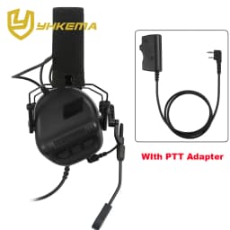 2026 NEW YHKEMA E70 Shooting Earmuffs Tactical Noise Reduction Headset with Helmet ARC Rail Adapter with Kenwood PTT Adapter