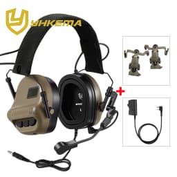 2026 NEW YHKEMA E70 Shooting Earmuffs Tactical Noise Reduction Headset with Helmet ARC Rail Adapter with Kenwood PTT Adapter