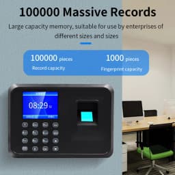 Biometric Fingerprint Time Attendance Machine Employee Recognition Device Electronic Staff Worker Check in Record Clock Recorder